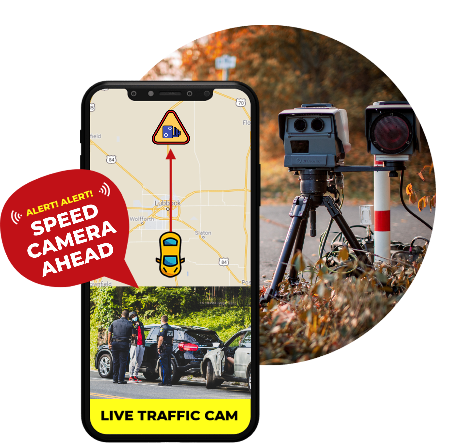 Sotel | OOONO CO-DRIVER NO1: Speed camera warning for cars | Traffic jam &  radar detector real-time via free app | acoustic and/or optical signal