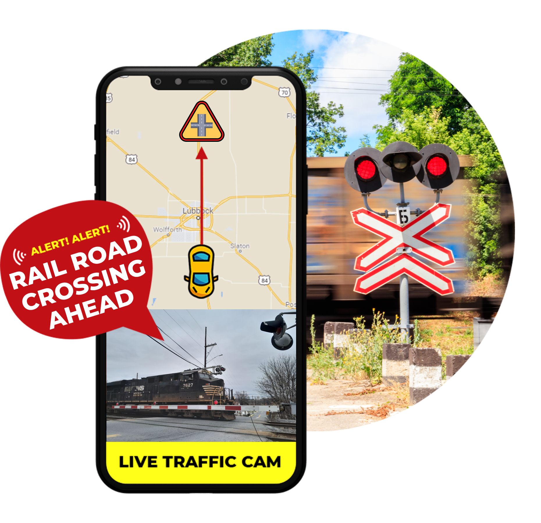 Rail road crossing ahead